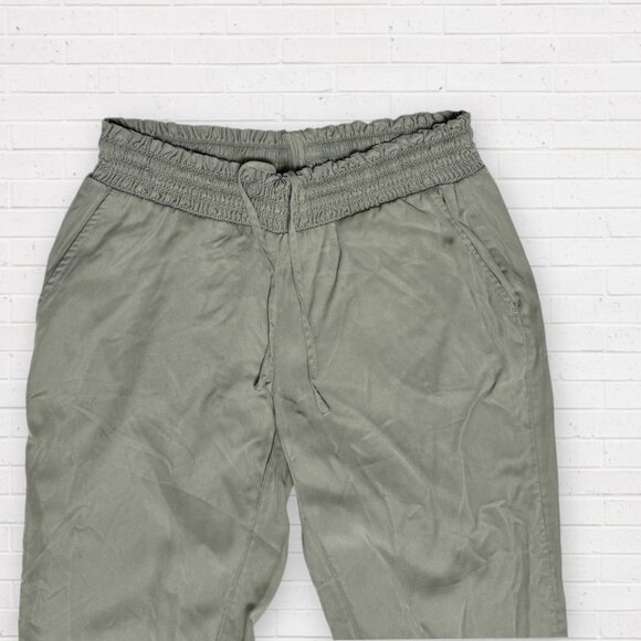 CARVE DESIGNS Sage Olive Green Tencel Drawstring Elastic Waist Jogger Pants 2 - Picture 2 of 5